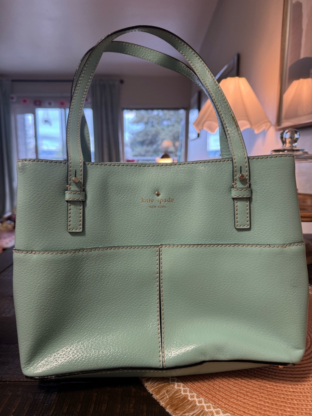 kate spade Mint Green Pebbled Leather Tote